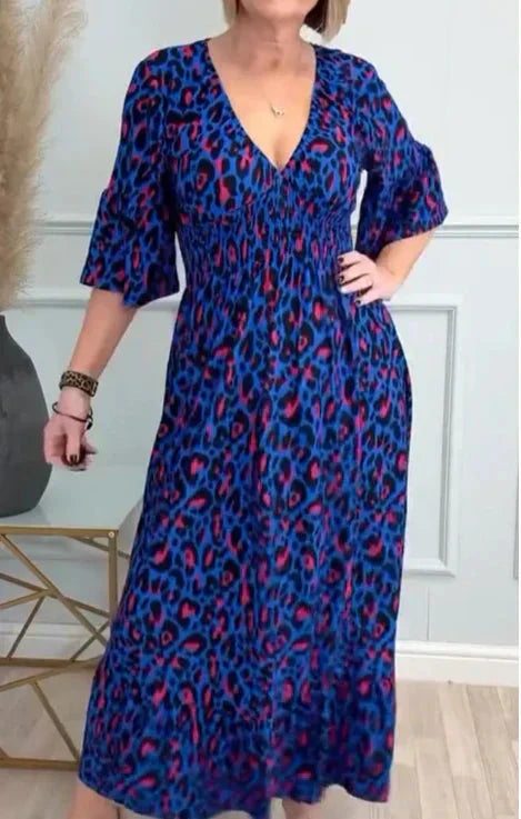 💥🔥Klojuota suknelė su leopardo raštu-LT