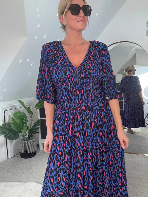 💥🔥Πλιέ φόρεμα με λεοπάρ μοτίβο-GR