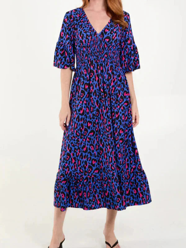 💥🔥Πλιέ φόρεμα με λεοπάρ μοτίβο-GR