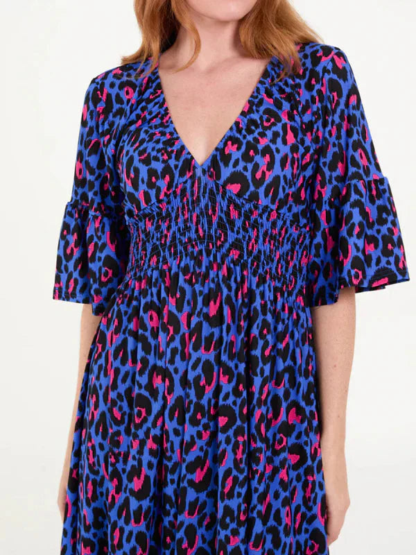 💥🔥Πλιέ φόρεμα με λεοπάρ μοτίβο-GR