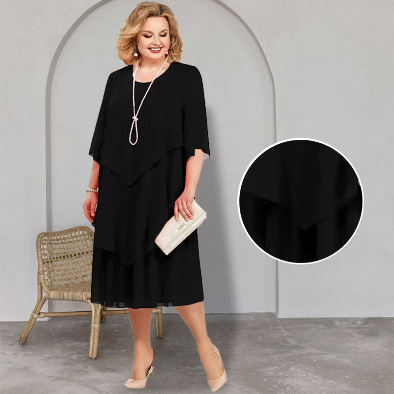 💖Φόρεμα μίντι με στρώσεις σε μεγάλα μεγέθη-GR