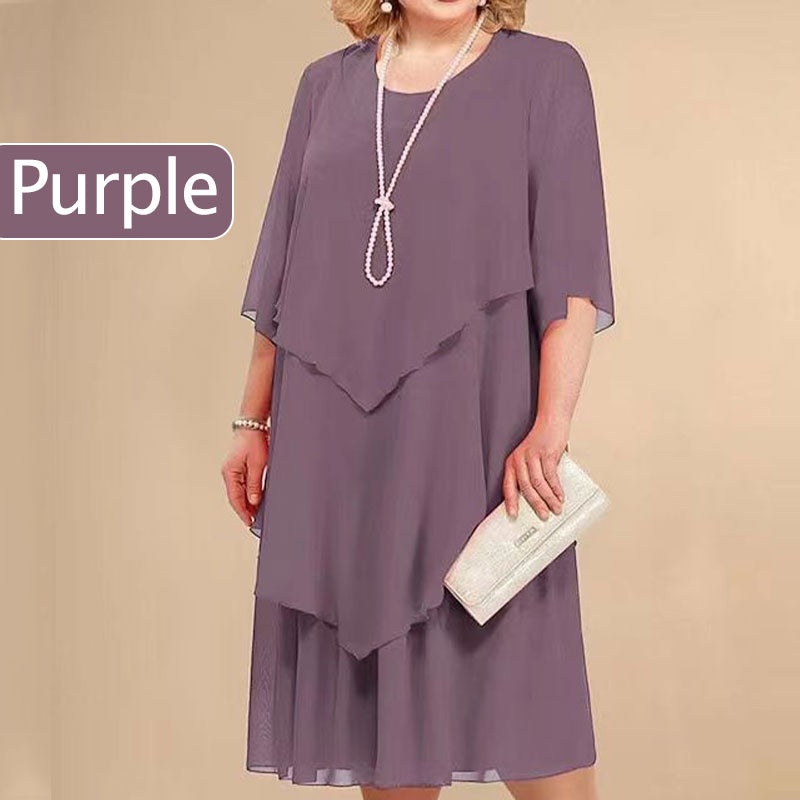 💖Φόρεμα μίντι με στρώσεις σε μεγάλα μεγέθη-GR