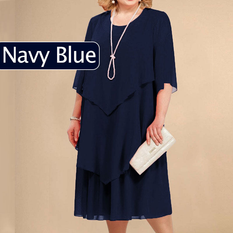 💖Φόρεμα μίντι με στρώσεις σε μεγάλα μεγέθη-GR