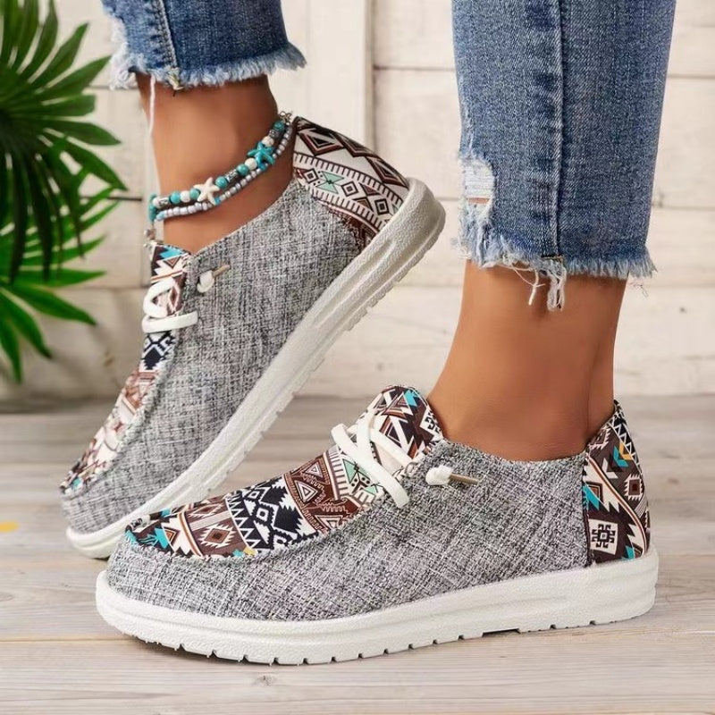 🥿Moteriški laisvalaikio stiliaus drobiniai bateliai su etniniu raštu-LT