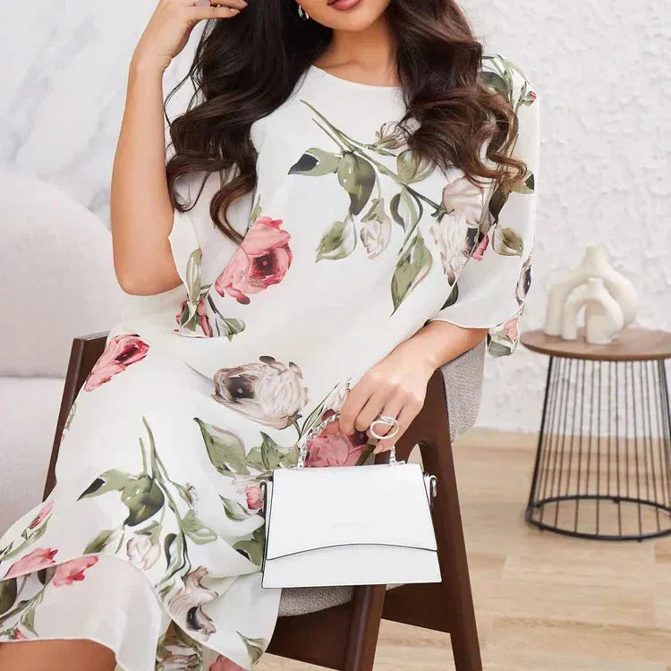 HOT 50% 👗 Sukienka z szyfonu Blush Petal Glow
