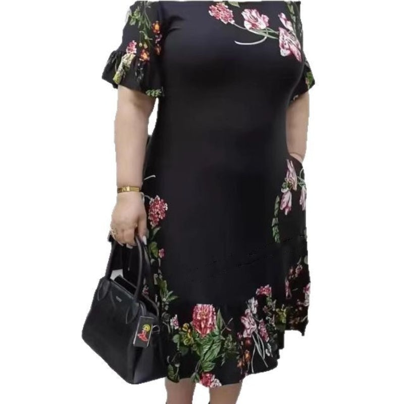 🌺Κομψό, oversized φόρεμα με σχέδια και βολάν-LT