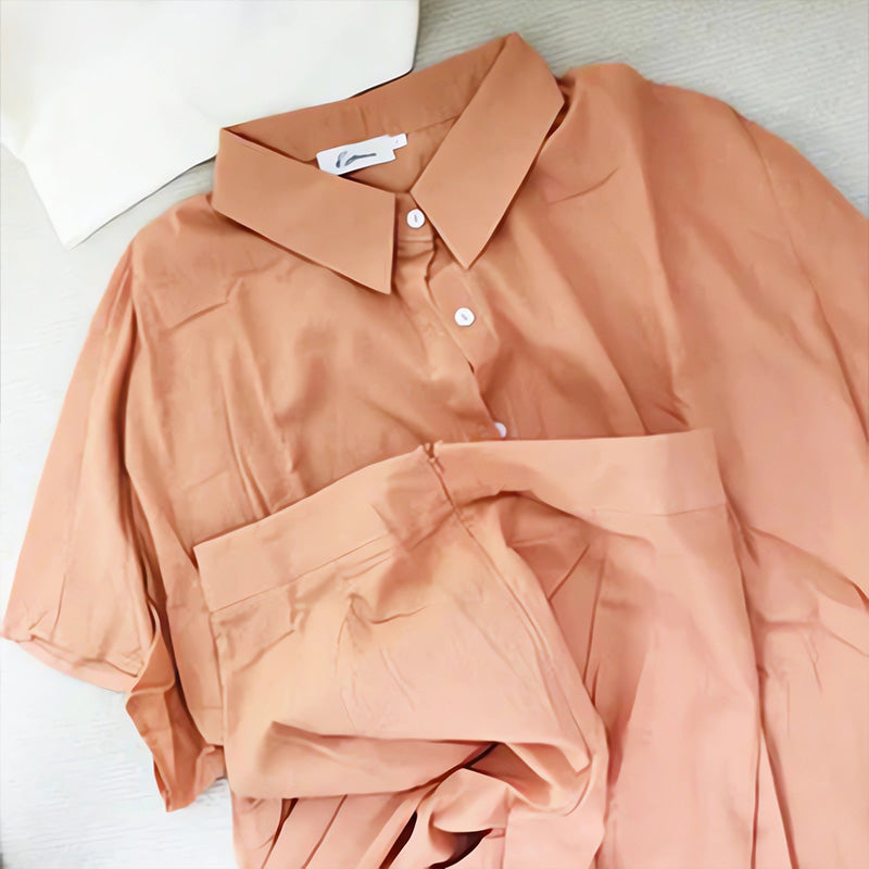 Moteriškas laisvalaikio dviejų dalių komplektas iš medvilnės ir lino-LT