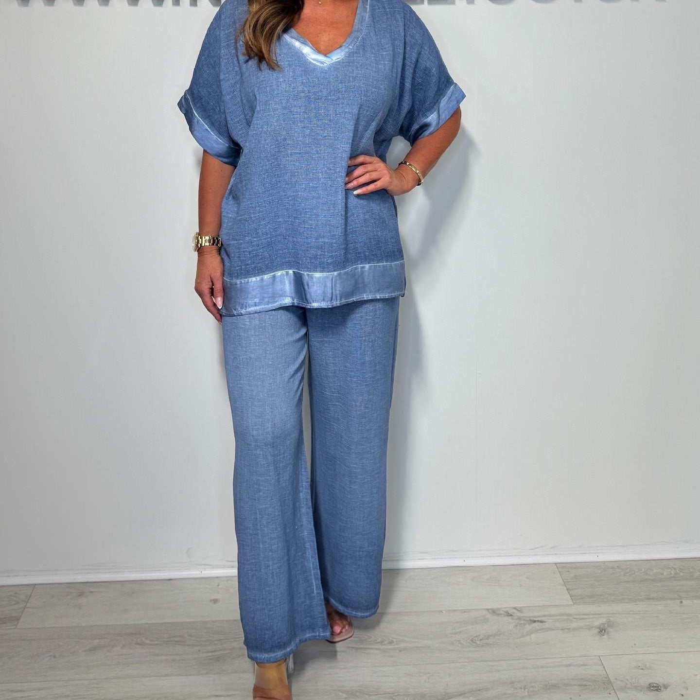 🌷💗Προσωρινό σετ δύο τεμαχίων με V λαιμόκοψη-LT