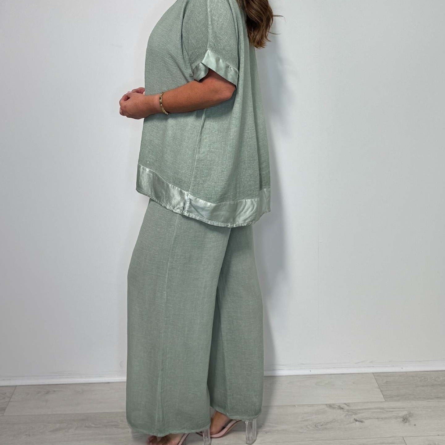 🌷💗Προσωρινό σετ δύο τεμαχίων με V λαιμόκοψη-LT