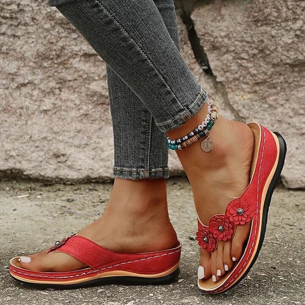 🌸【EU 35-43】Άνετα φλοράλ σανδάλια με σχέδια σφήνας-LT