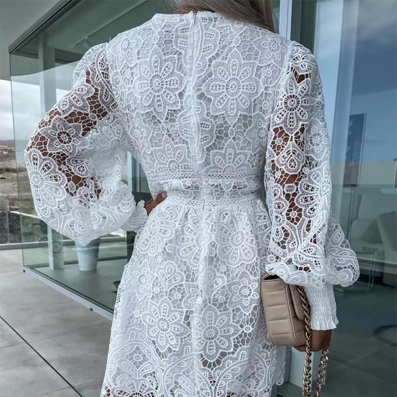 💕Καυτές καλοκαιρινές εκπτώσεις 🌷 Φορέματα από δαντέλα με κούφια ύφανση-LT