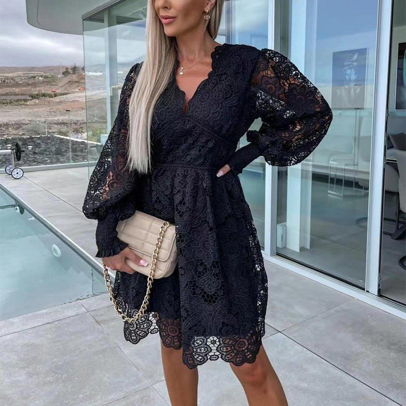 💕Καυτές καλοκαιρινές εκπτώσεις 🌷 Φορέματα από δαντέλα με κούφια ύφανση-LT