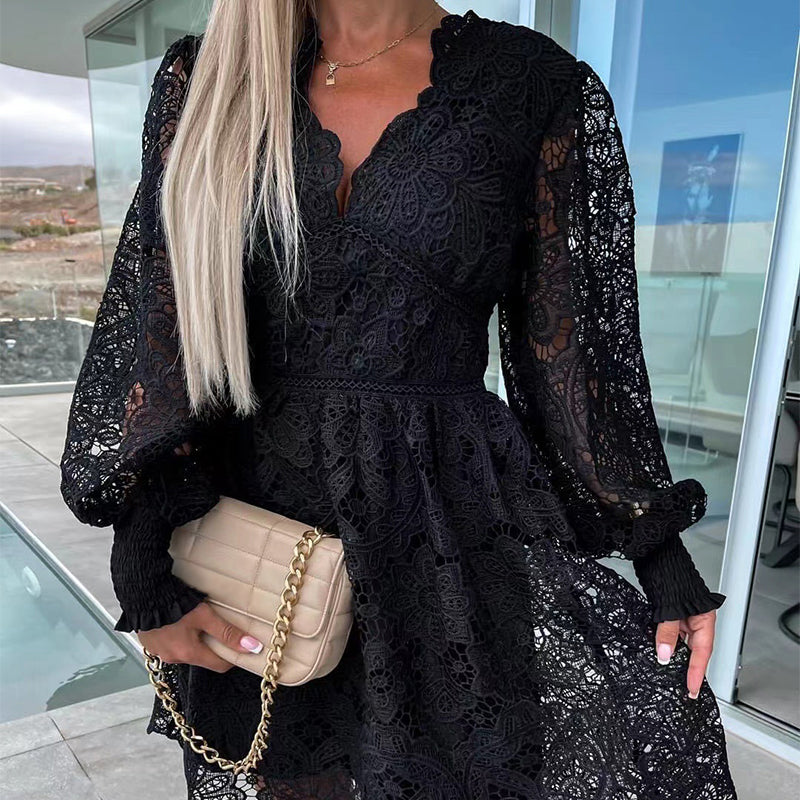 💕Καυτές καλοκαιρινές εκπτώσεις 🌷 Φορέματα από δαντέλα με κούφια ύφανση-LT