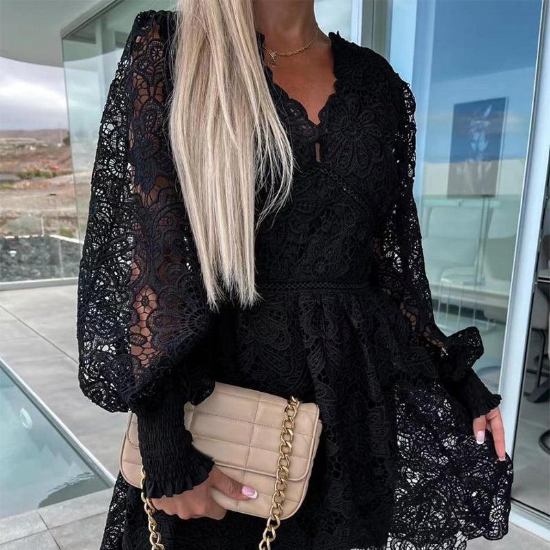 💕Καυτές καλοκαιρινές εκπτώσεις 🌷 Φορέματα από δαντέλα με κούφια ύφανση-LT