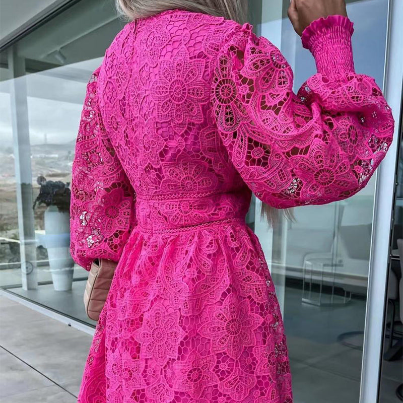 💕Καυτές καλοκαιρινές εκπτώσεις 🌷 Φορέματα από δαντέλα με κούφια ύφανση-LT