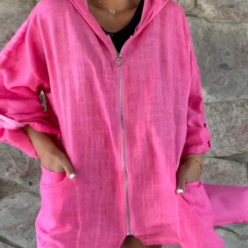 🧥 Γυναικείο ελαφρύ μπουφάν με κουκούλα-GR