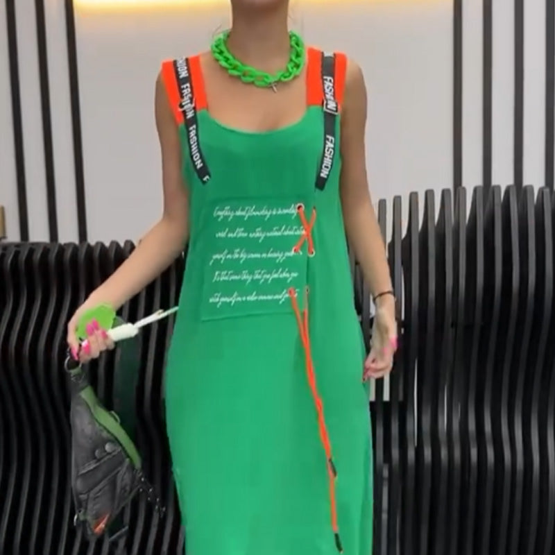 Dámske ležérne šaty bez rukávov s potlačou-SK