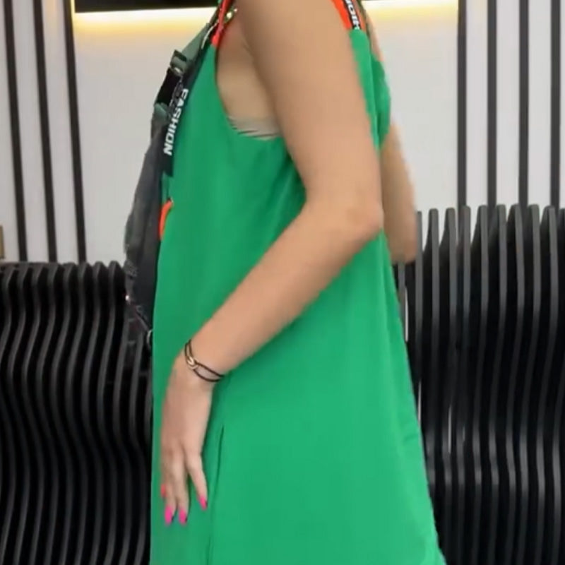 Moteriška berankovė marginta laisvalaikio suknelė-LT