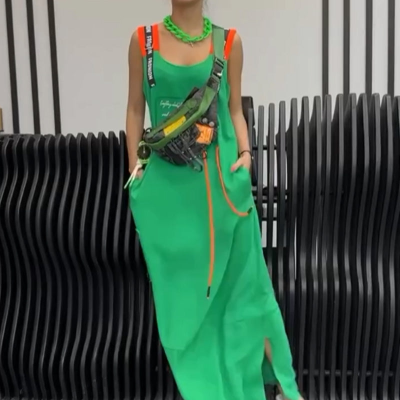 Moteriška berankovė marginta laisvalaikio suknelė-LT