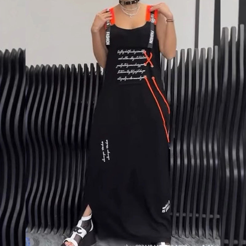 Γυναικείο αμάνικο φόρεμα με στάμπα-GR