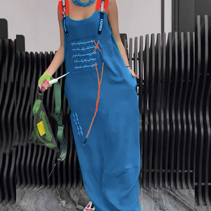 Moteriška berankovė marginta laisvalaikio suknelė-LT