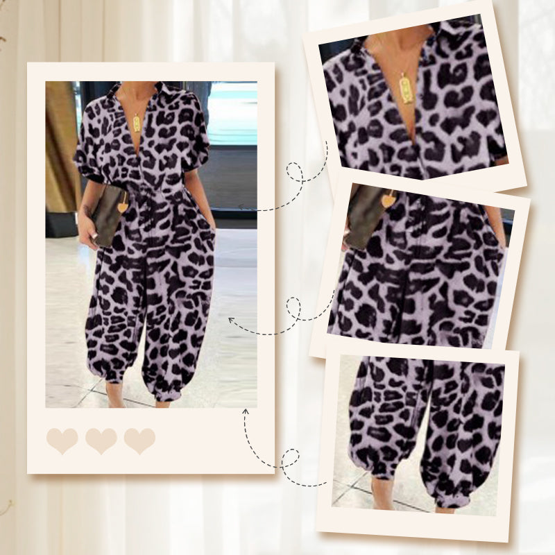 💜✨Γυναικεία ολόσωμη φόρμα με κουμπιά και φαρδιά γραμμή-LT