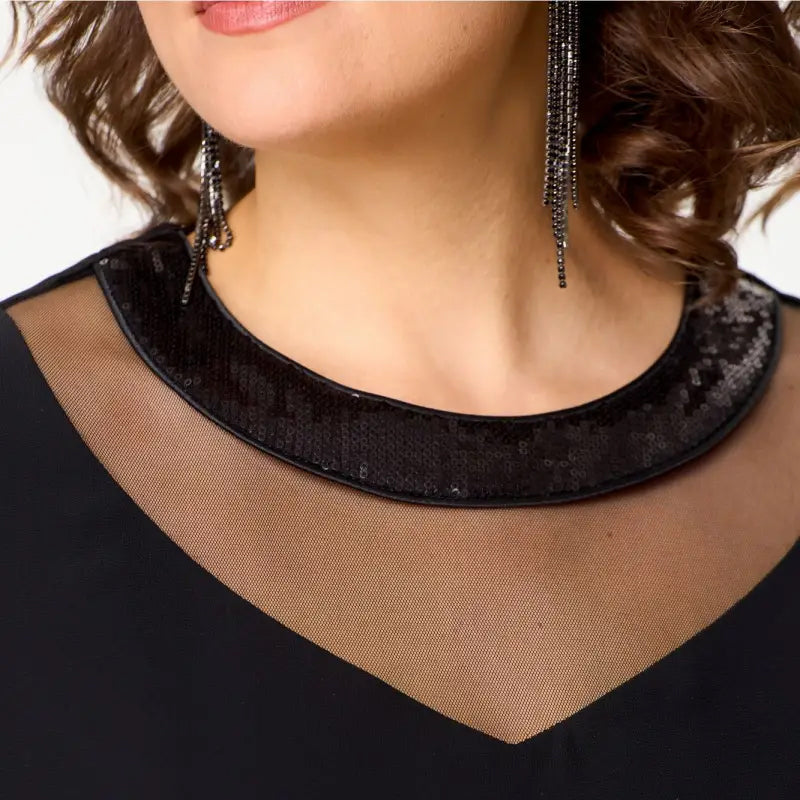 💖Κομψά μαύρα φορέματα με μανίκια 3/4 για γυναίκες-LT