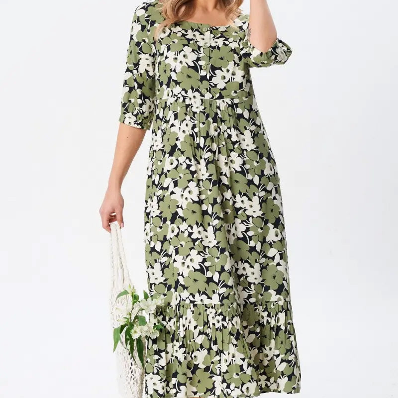 🔥Ανεπίσημα φλοράλ φορέματα με μισά μανίκια για γυναίκες-GR