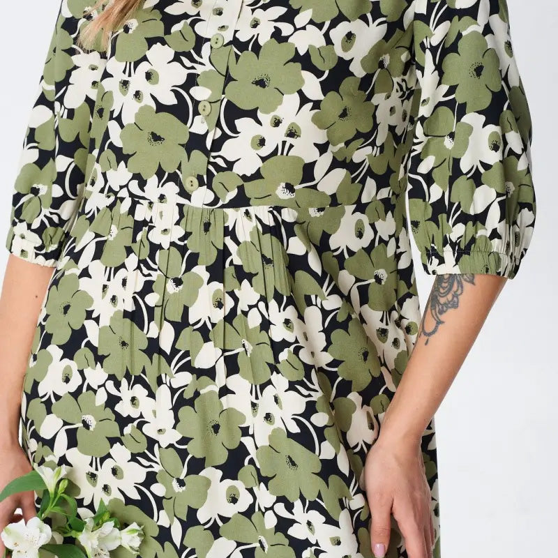 🔥Ανεπίσημα φλοράλ φορέματα με μισά μανίκια για γυναίκες-GR