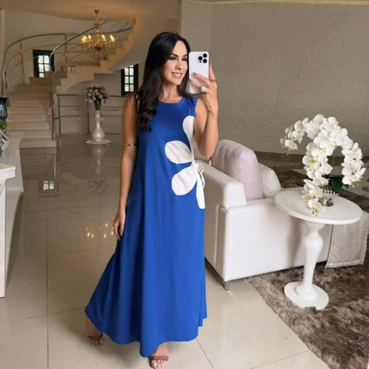 👗 Γυναικείο Τόρεμα Αμάνικο με Φλοράλ Στάμπα 🌸-GR