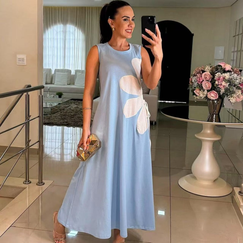 👗 Γυναικείο Τόρεμα Αμάνικο με Φλοράλ Στάμπα 🌸-GR