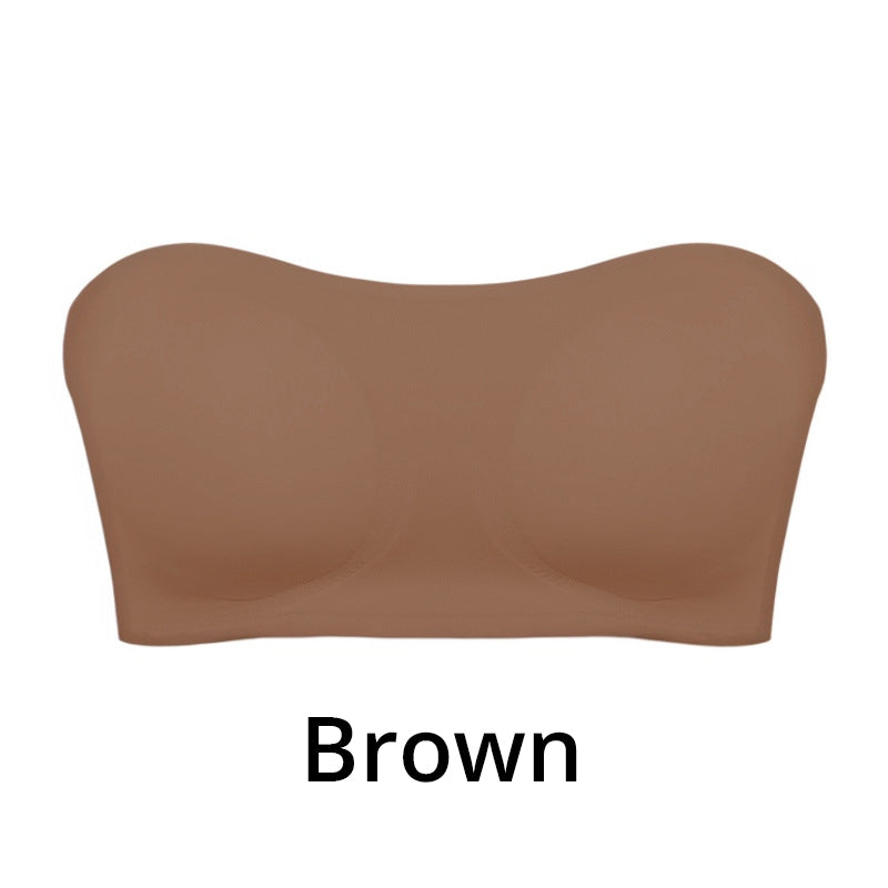 🔥👙Moteriška liemenėlė be petnešėlių, neslystanti, su kryžminiu užsegimu šone-LT