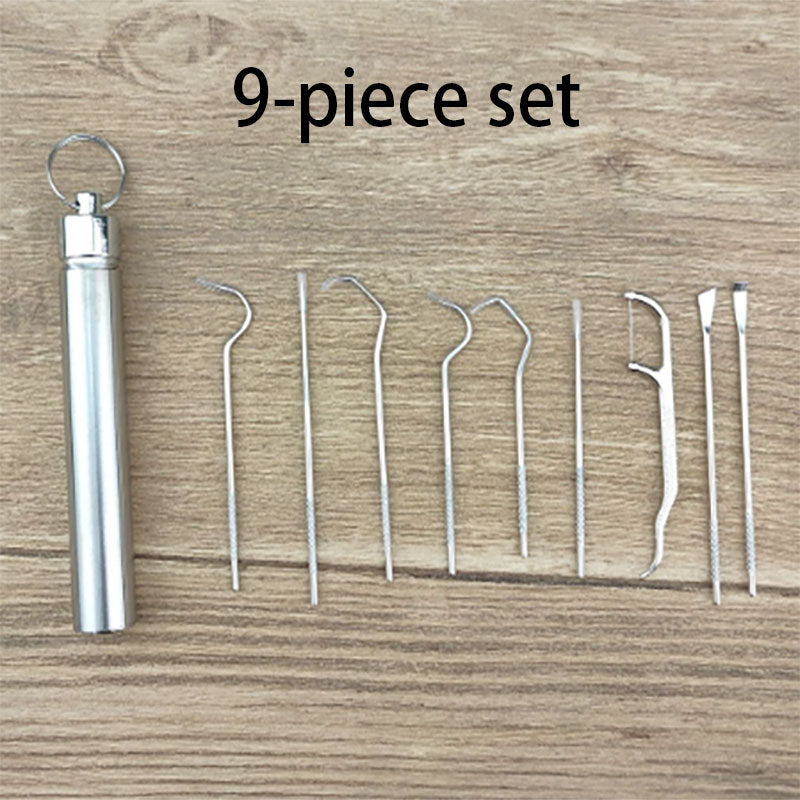 🦷Nerūdijančio plieno dantų krapštukų rinkinys-LT