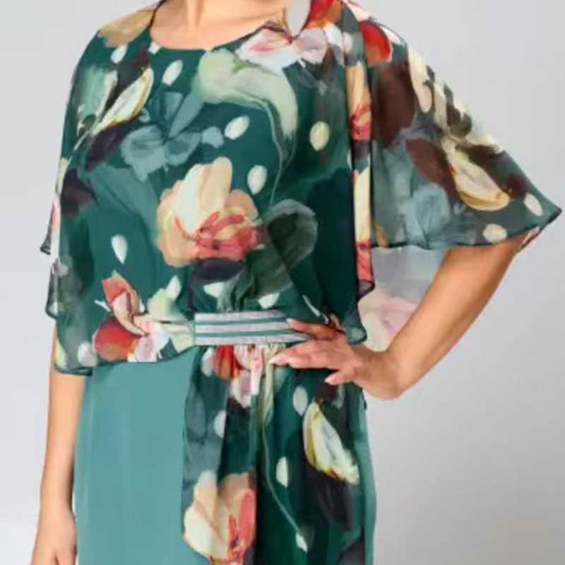 🌸 Κομψά γυναικεία φορέματα με στρογγυλή λαιμόκοψη και λουλούδια-GR