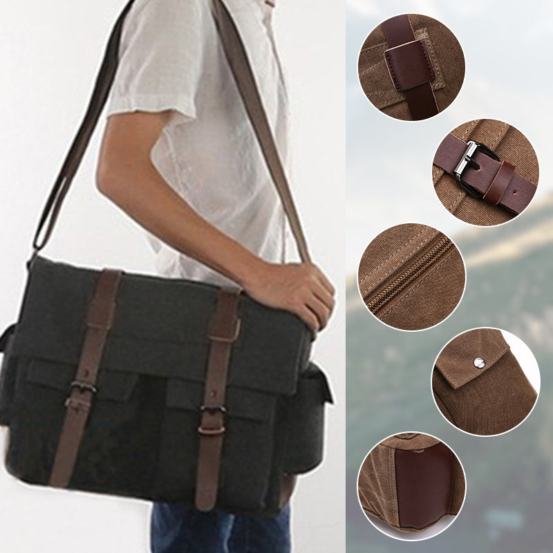 Ανδρική τσάντα ώμου μεγάλης χωρητικότητας από καμβά-GR