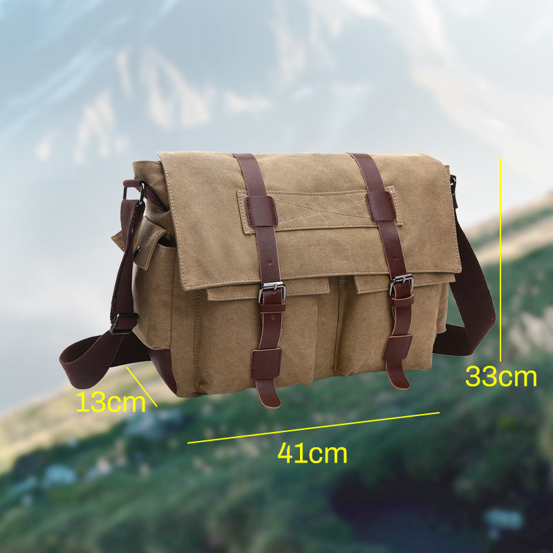 Vyriška didelės talpos drobinė rankinė per petį-LT