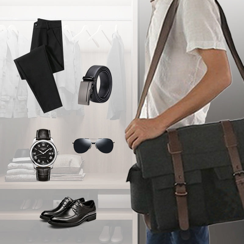 Moška platnena torba za čez ramo velike prostornine-SI