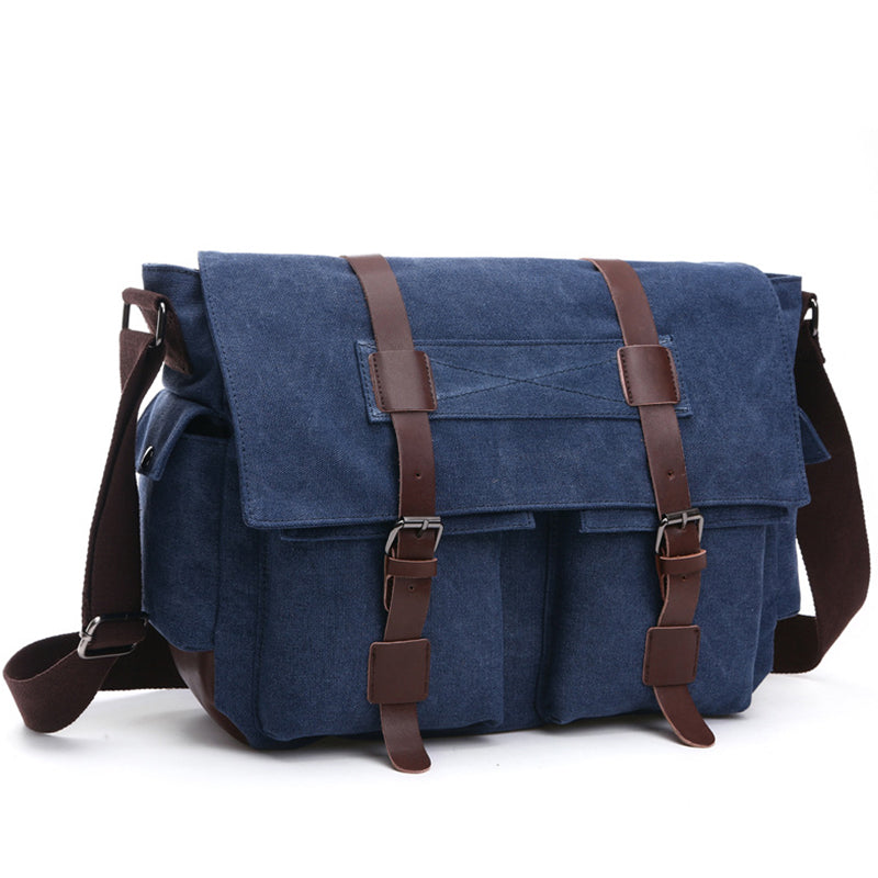 Vyriška didelės talpos drobinė rankinė per petį-LT