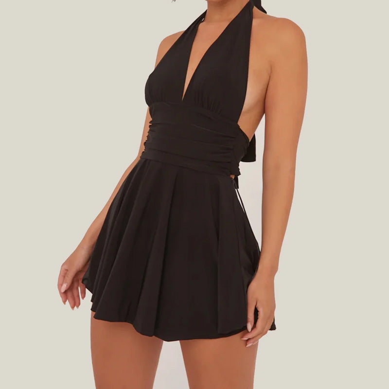 Moteriška suknelė su V formos iškirpte-LT