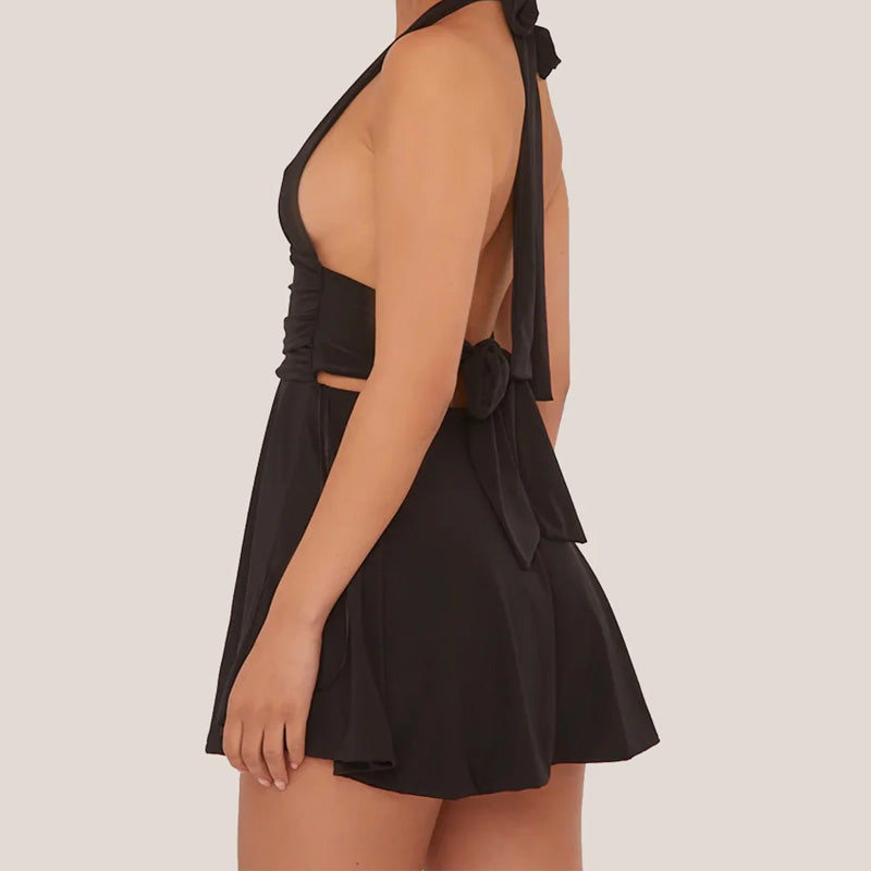 Moteriška suknelė su V formos iškirpte-LT