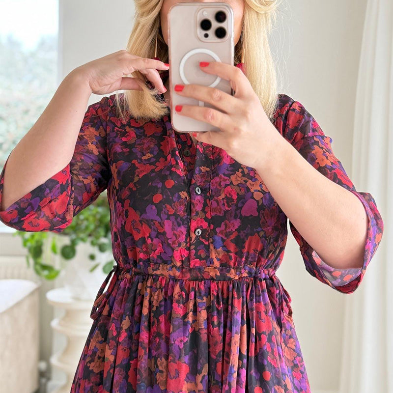 🌺 Γυναικείο κομψό, χαλαρωτικό μάξι φόρεμα με στάμπα-GR