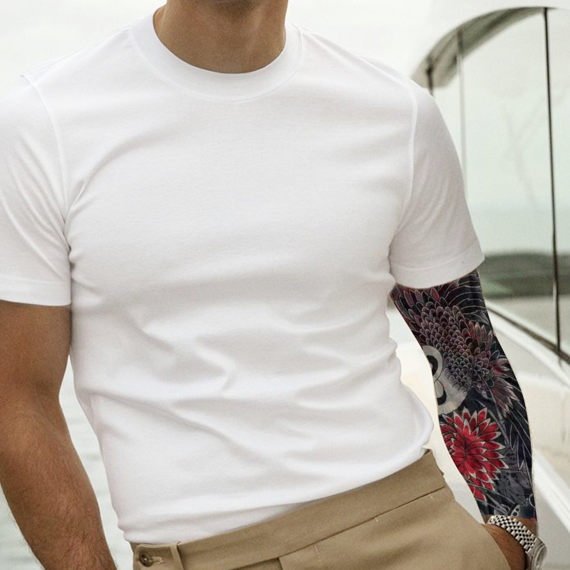 🔥Νέα τάση ❤️‍🔥 Εξαιρετικά λεπτά μανίκια με σχέδιο ήλιου και τατουάζ-GR