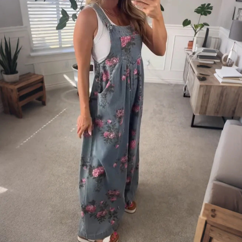 💗Καλοκαιρινές προσφορές✨Γυναικεία τζιν ολόσωμη φόρμα με στάμπα-GR