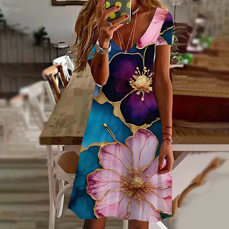 Elegantiškos moteriškos suknelės su V formos iškirpte-LT