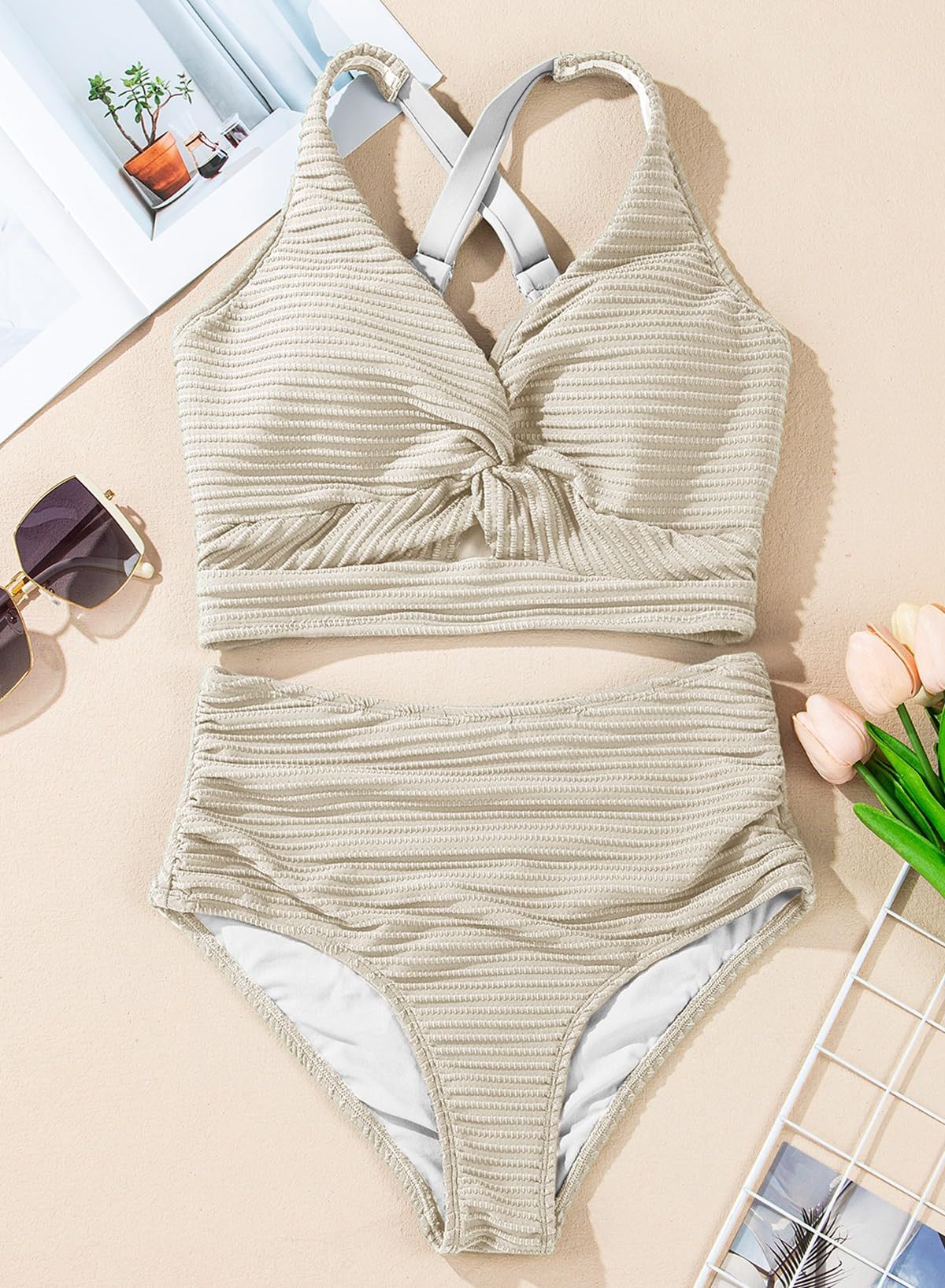 👙Σετ μπικίνι με ψηλή μέση-GR