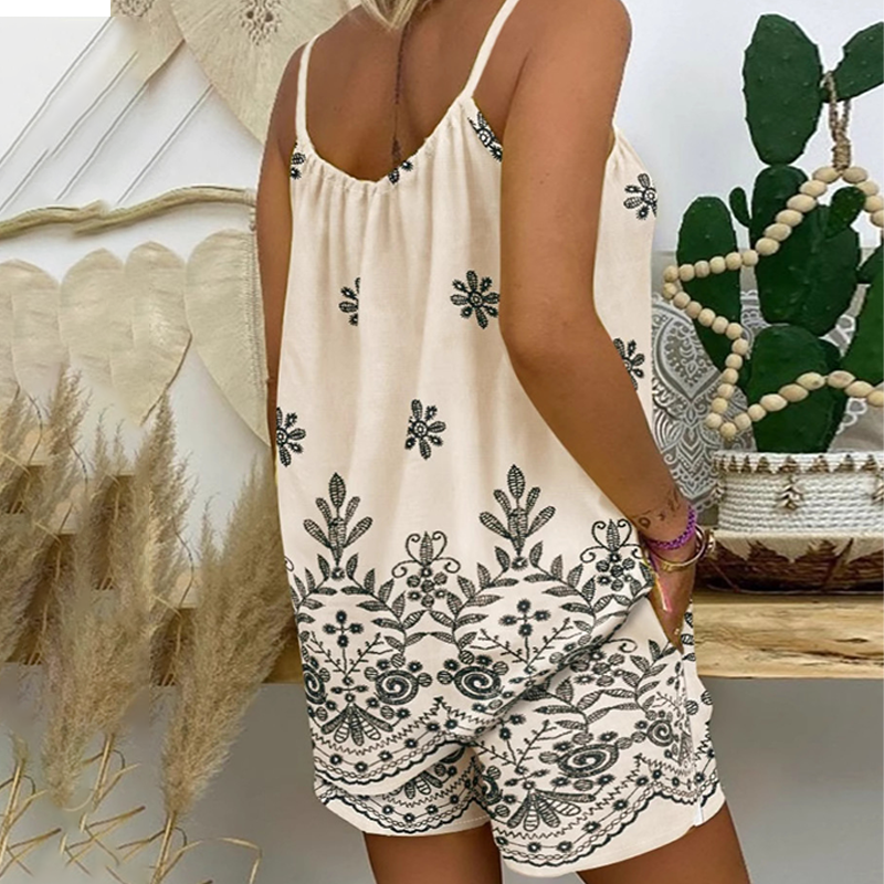 🔥Moteriški marginti marškinėliai be rankovių ir šortai-LT