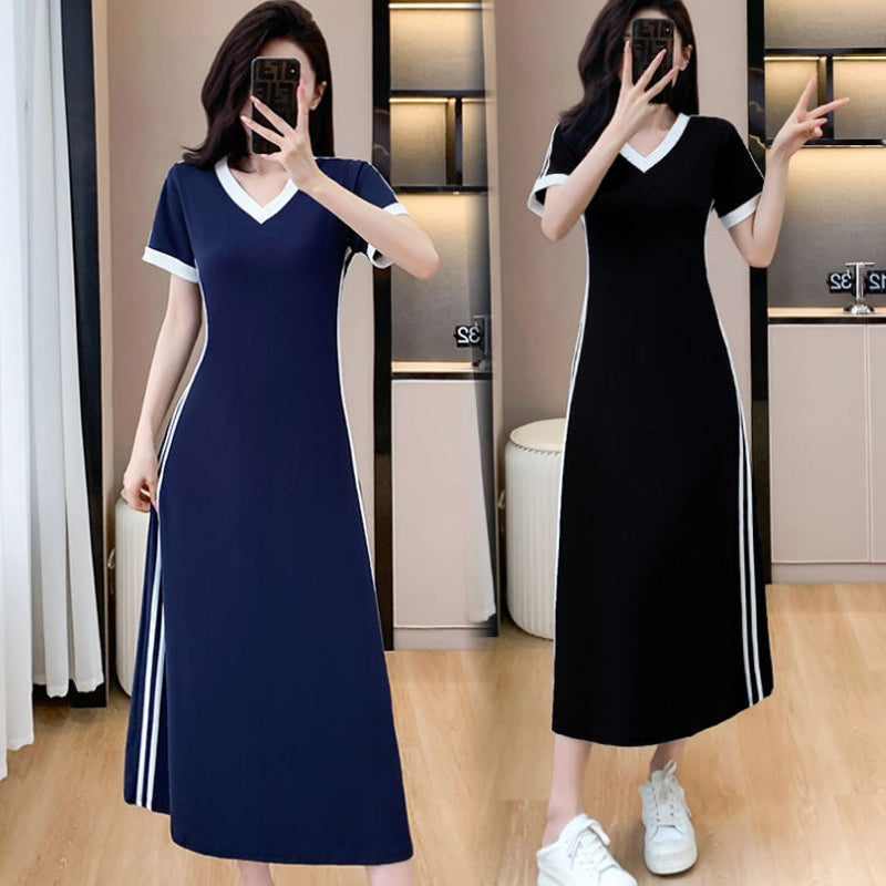 【M-4XL】👗Sukienka damska na co dzień i w prostym stylu z dekoltem w serek