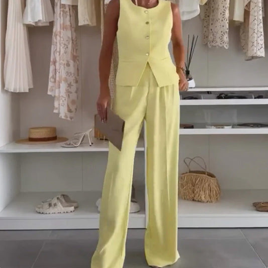 Dámsky top bez rukávov a dlhé nohavice-SK