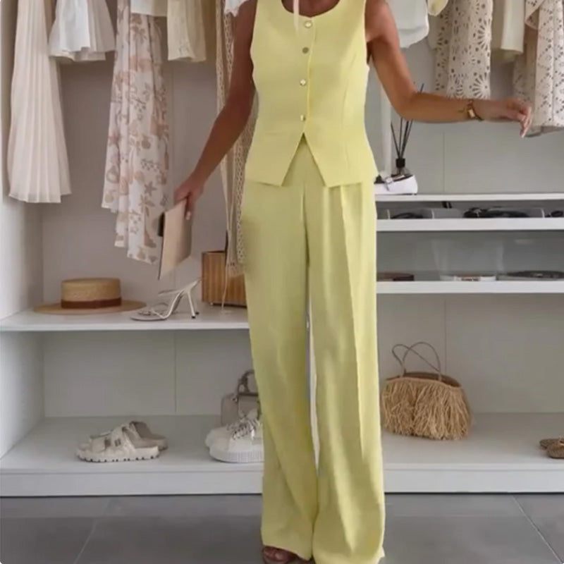 Dámsky top bez rukávov a dlhé nohavice-SK