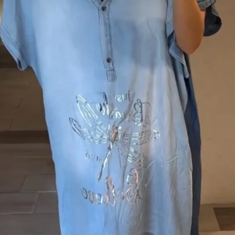 💖Lengva, laisvalaikio stiliaus suknelė su V formos iškirpte-LT